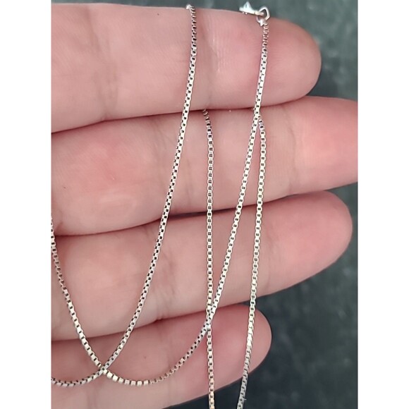 Italian 925 Sterling Silver Box Chain Necklace Vintage READ Description - Picture 3 of 10